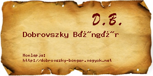 Dobrovszky Böngér névjegykártya